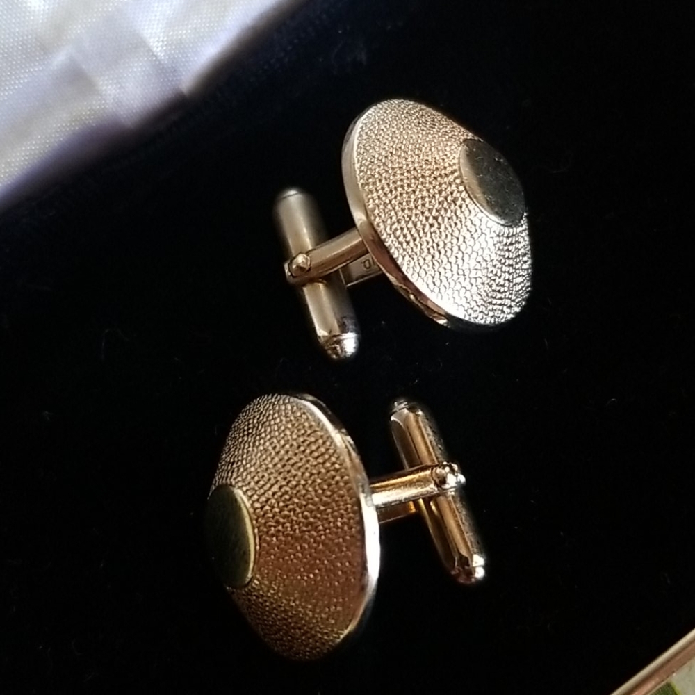 VTG Pat Pend Gold Classic Cufflinks - Picture 3 of 8